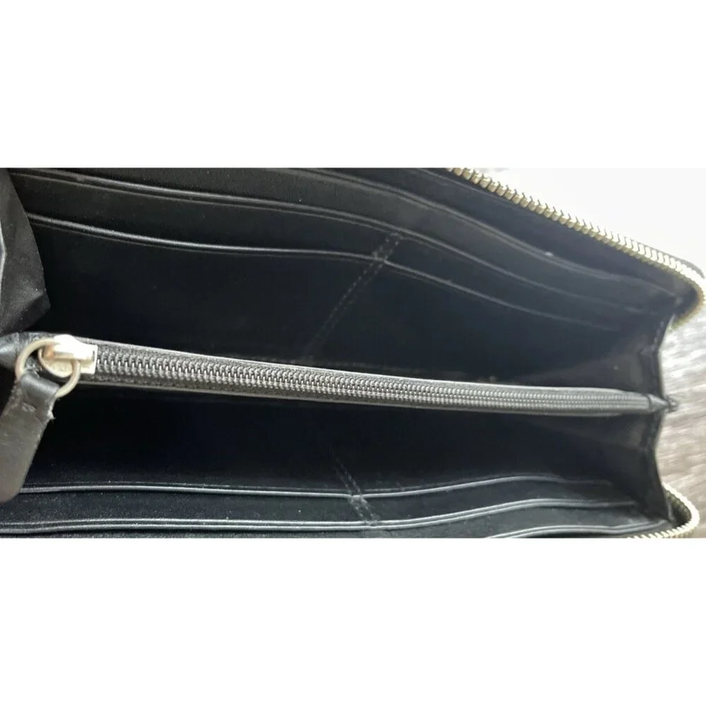 Vintage Coach Black Leather Full Zip Wallet - Picture 8 of 9